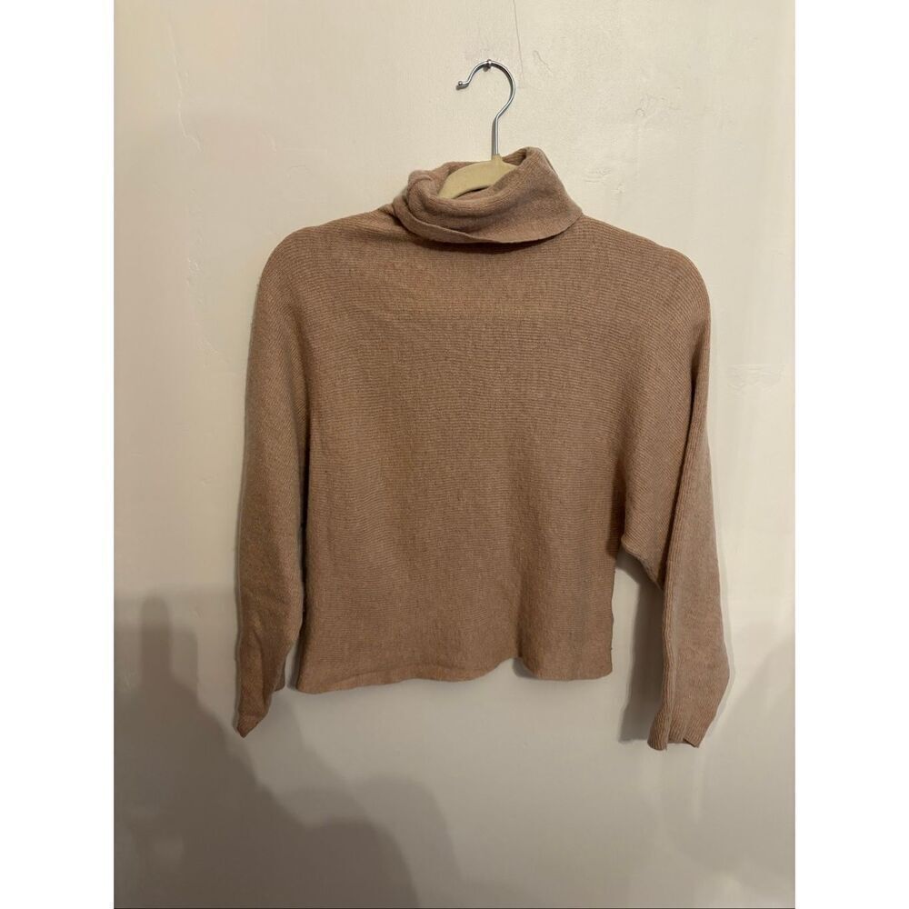 Aritzia Babaton Dolman Turtle Neck Sweater Small Camel Cream Pilling & Shrinkage